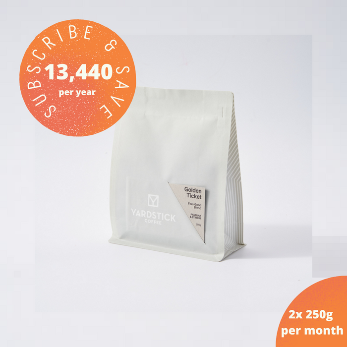 12-Month Subscription: Golden Ticket (2x 250g or 1x 1kg Coffee)