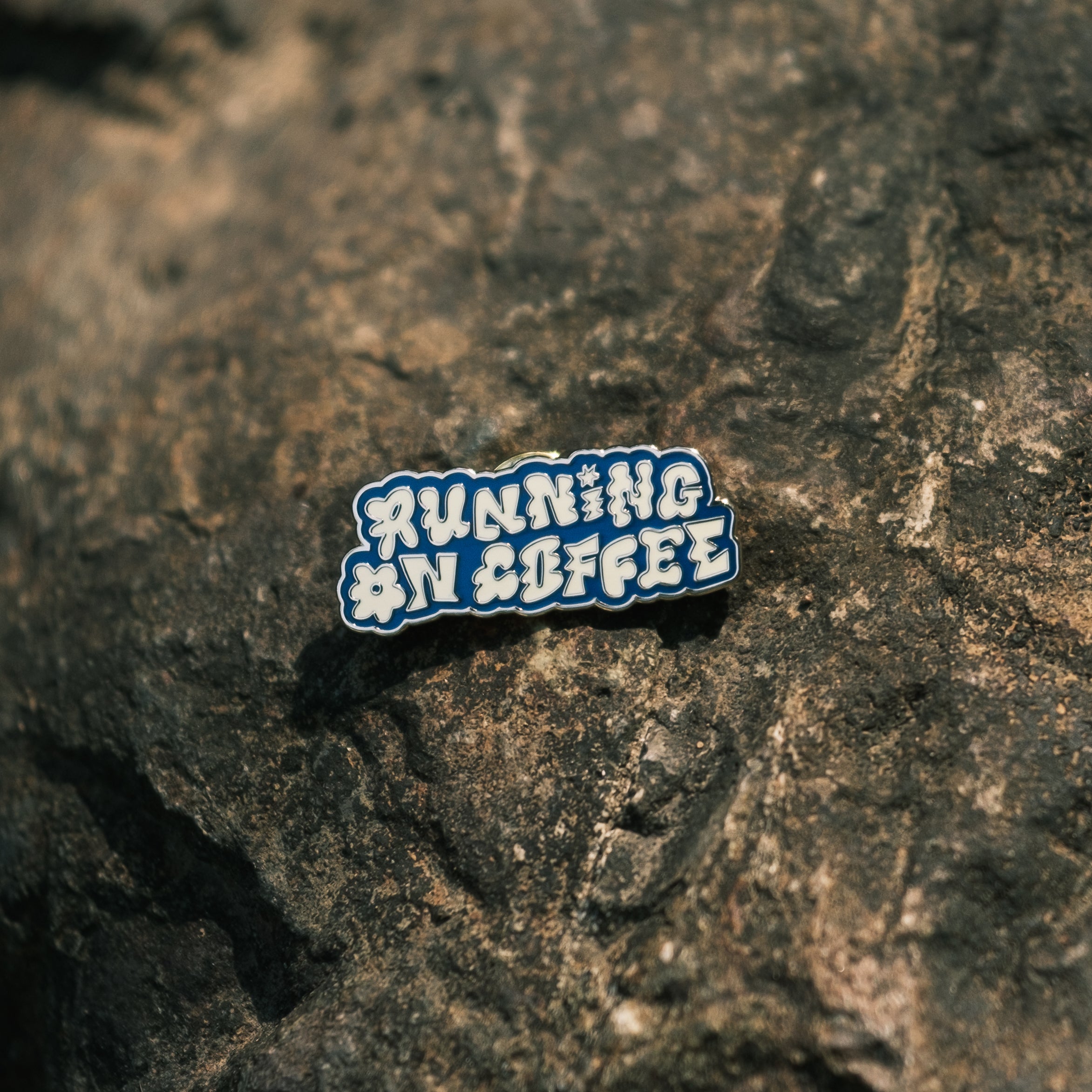 Running on Coffee Enamel Pin