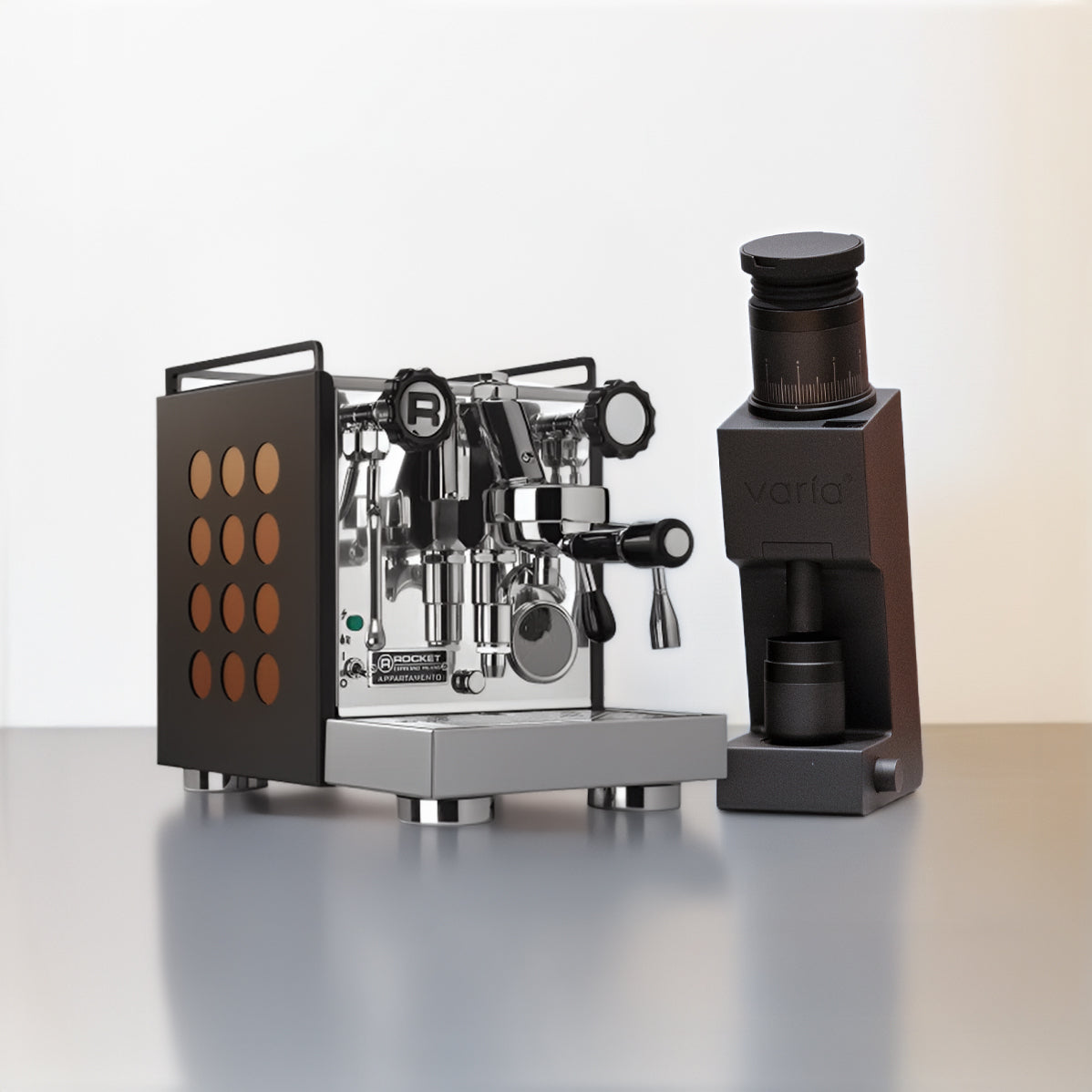 Rocket Espresso Appartamento Serie Nera with Coffee Grinder of your Choice